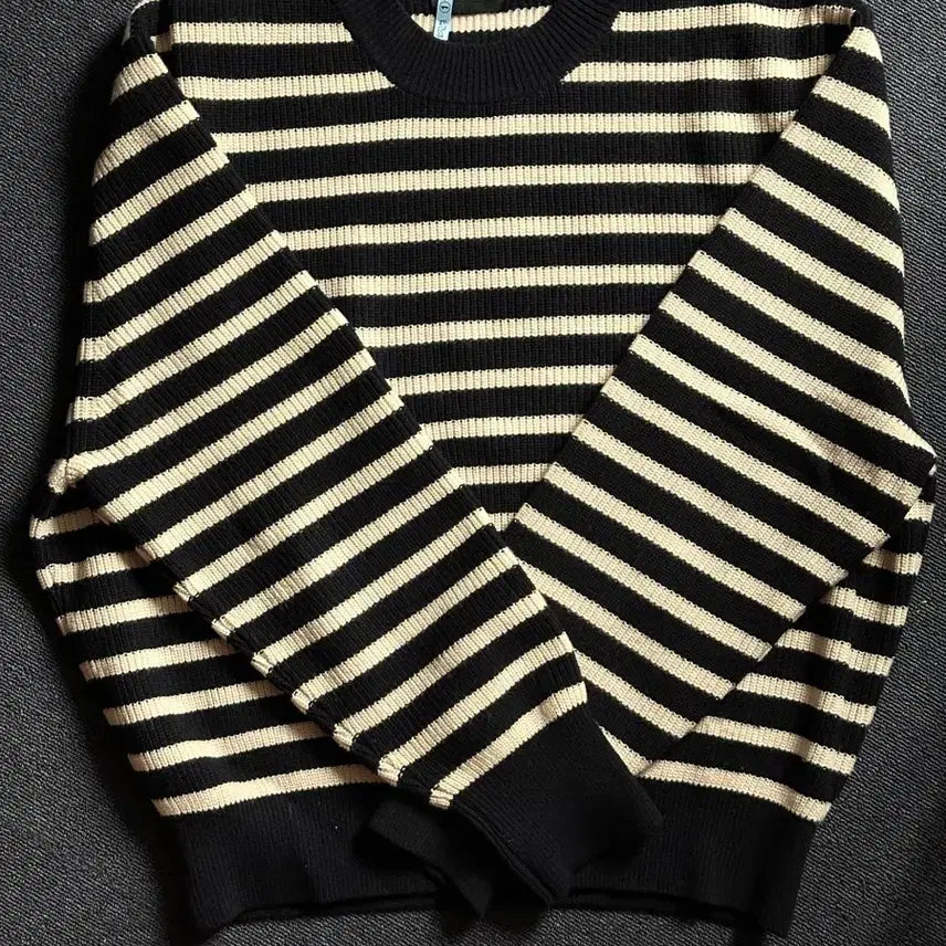 [BUNJANG] MOMA Design Stripe Knit Black / 모마디자인/ 스트라이프 니트 블랙/50