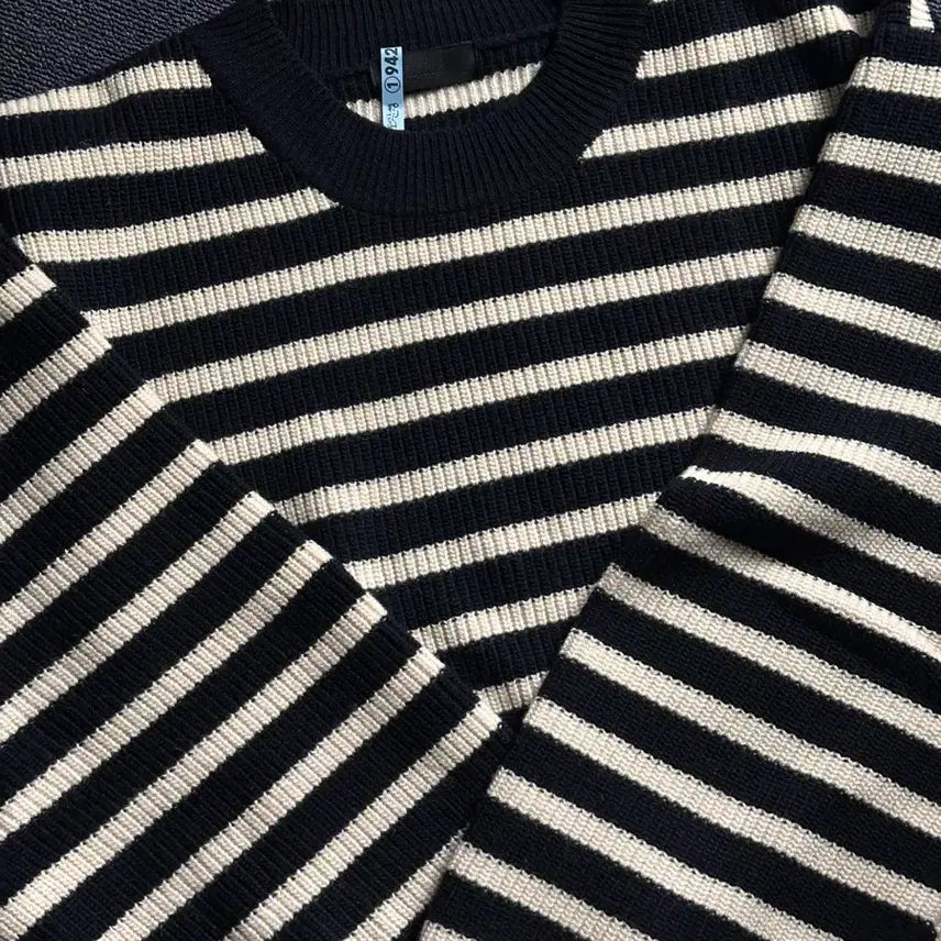 [BUNJANG] MOMA Design Stripe Knit Black / 모마디자인/ 스트라이프 니트 블랙/50