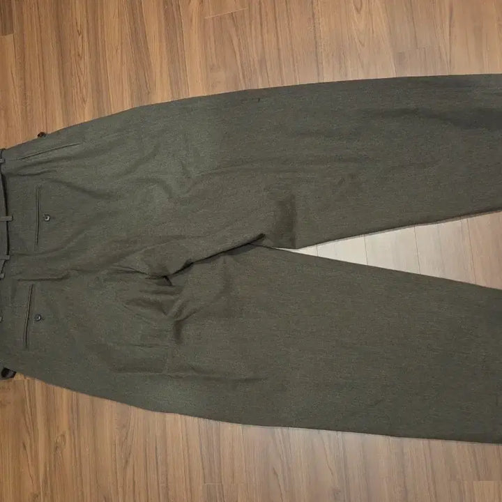 [BUNJANG] RECTO High-Waist Belted Pants Dark Khaki L / 렉토 하이웨스트 벨티드 팬츠 다크카키 L