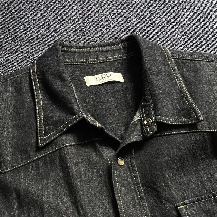 [BUNJANG] LMOOD Terry Indigo Denim Shirt Indigo Blue / LMOOD/  테리 인디고 데님 셔츠 INDIGO BLUE / 48