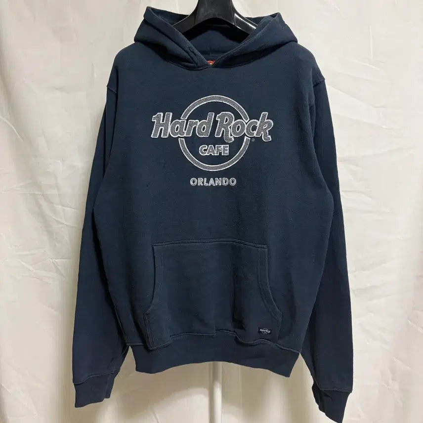[BUNJANG] Hard Rock Cafe Orlando Appliqué Hoodie Navy M / 하드락 카페 올란도 아플리케 빈티지 후드티 / 네이비, M