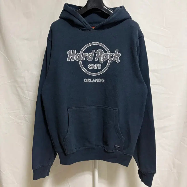 [BUNJANG] Hard Rock Cafe Orlando Appliqué Hoodie Navy M / 하드락 카페 올란도 아플리케 빈티지 후드티 / 네이비, M