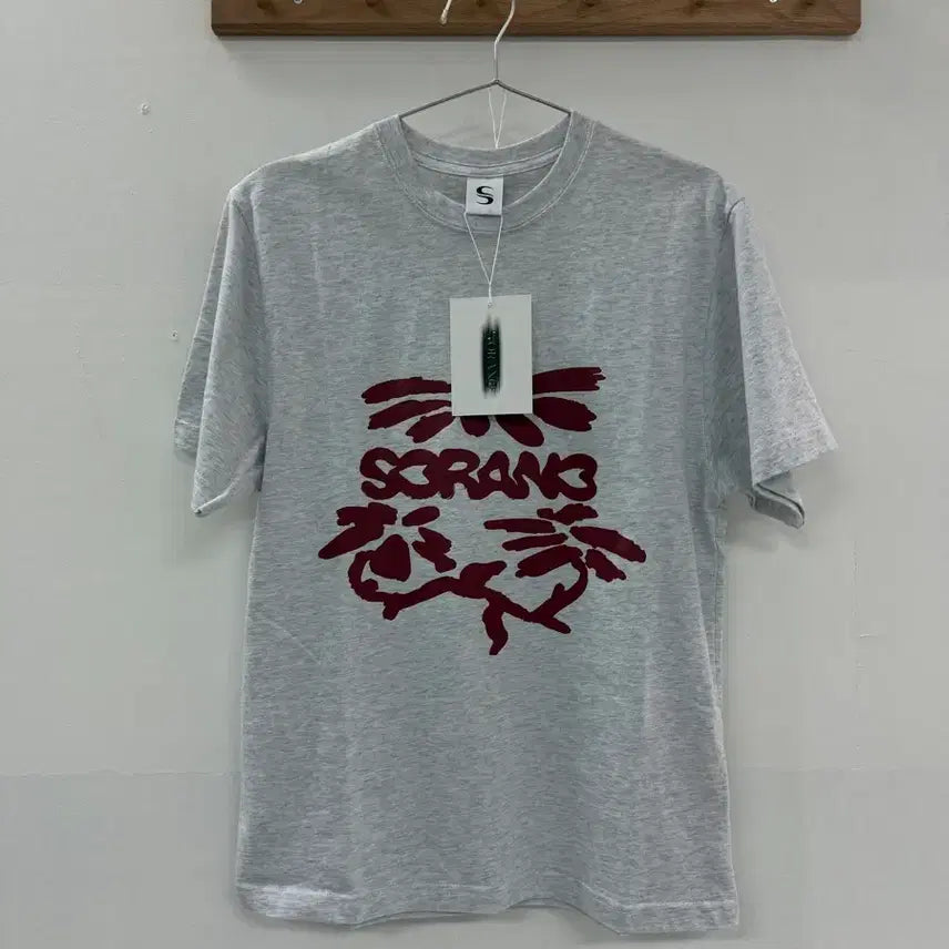 [BUNJANG] Sorano Floral Short Sleeve T-Shirt / 소라노 플로럴 반팔티셔츠 그레이