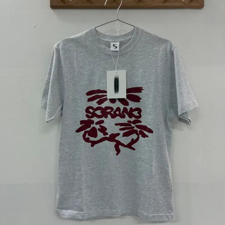 [BUNJANG] Sorano Floral Short Sleeve T-Shirt / 소라노 플로럴 반팔티셔츠 그레이