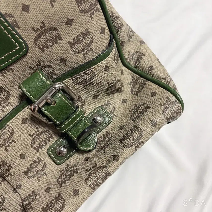 [BUNJANG] MCM Logo Shoulder Bag Tote Green / MCM 엠씨엠 로고 숄더백 토트백 그린