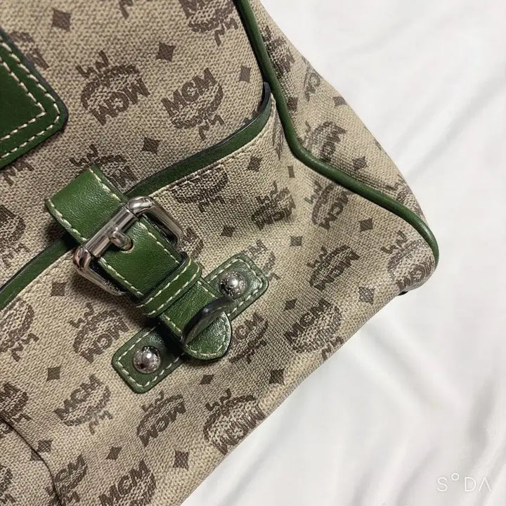 [BUNJANG] MCM Logo Shoulder Bag Tote Green / MCM 엠씨엠 로고 숄더백 토트백 그린