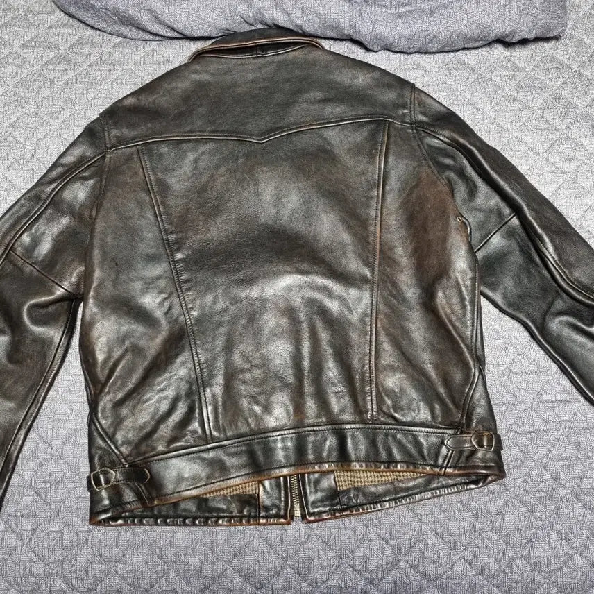 [BUNJANG] Vintage Style Cowhide Leather Jacket / 빈티지스타일 가죽자켓 105사이즈