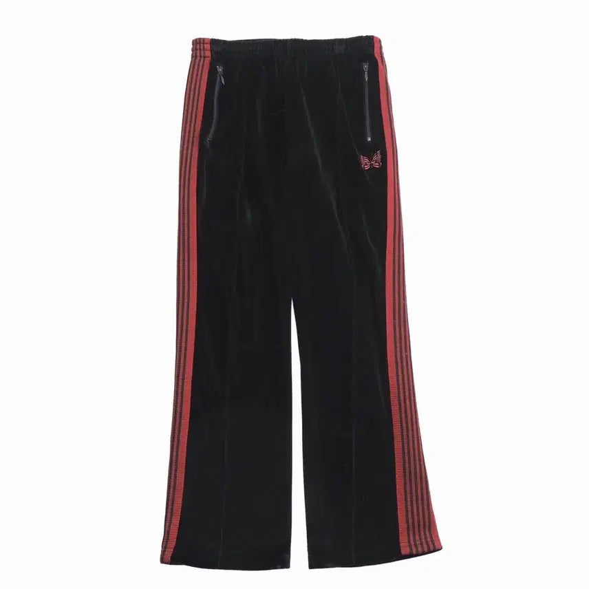[BUNJANG] Needles Velour Track Pants Narrow Fit Red Butterfly Embroidery Black/Red M / Needles 니들스 벨로아 트랙팬츠 블랙 레드 - M사이즈