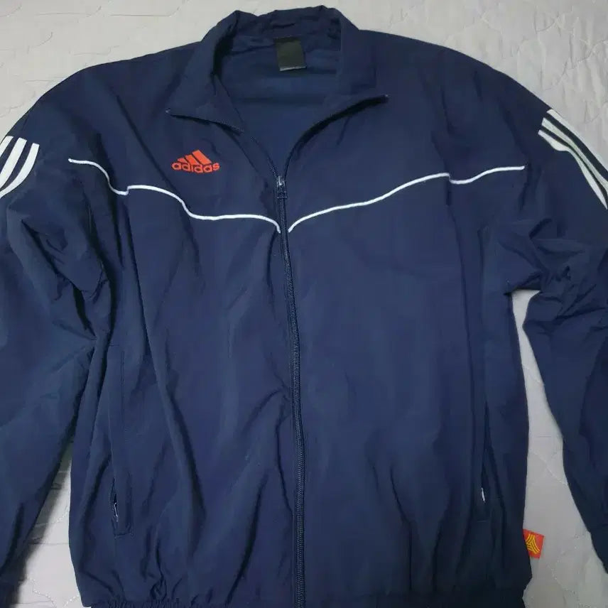 [BUNJANG] Adidas Navy Track Top Windbreaker L / 아디다스 네이비 트랙탑 바람막이L