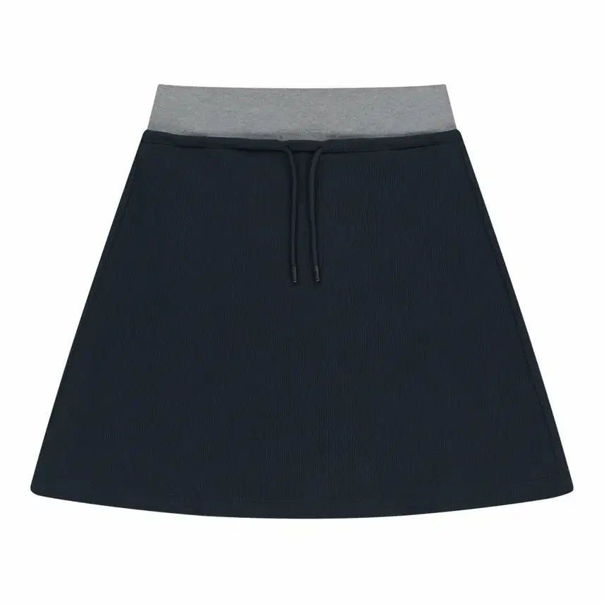 [SOLD OUT] [새상품] 038 MINI WAFFLE A-LINE SKIRT NAVY
