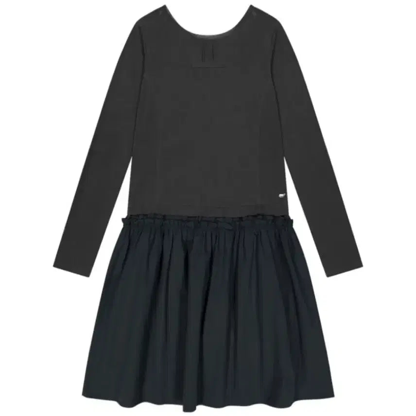[BUNJANG] KOSEIO Two-Way Shirring Dress Blue Charcoal / 코이세이오 투웨이 셔링 원피스 블루 차콜