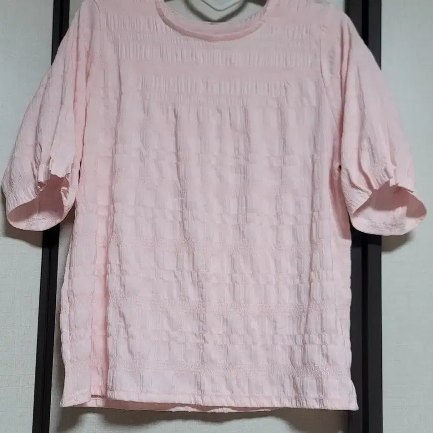 [BUNJANG] Sakura Pink Puff Sleeve Blouse / 벚꽃색 퍼프 티블라우스