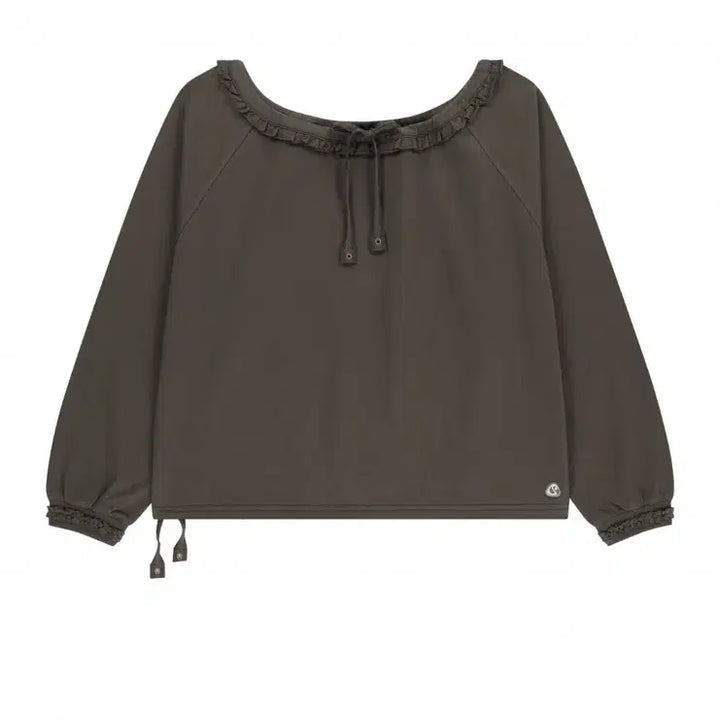 [BUNJANG] Koiseio Drawstring Longsleeve Charcoal One Size / 코이세이오 드로우 스트링 롱슬리브 차콜 1size