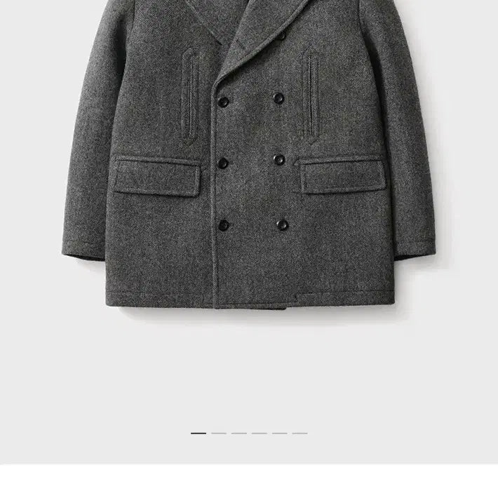 [BUNJANG] Pottery Shetland Wool Pea Coat Dark Gray Size 2 / 포터리 셔틀랜드울 피코트 다크그레이 2사이즈