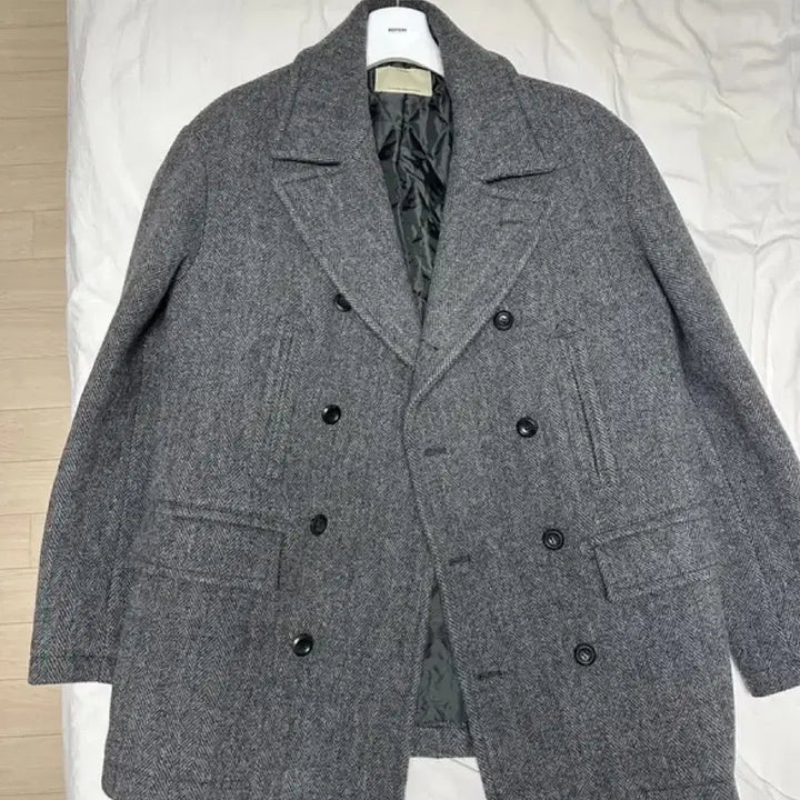 [BUNJANG] Pottery Shetland Wool Pea Coat Dark Gray Size 2 / 포터리 셔틀랜드울 피코트 다크그레이 2사이즈