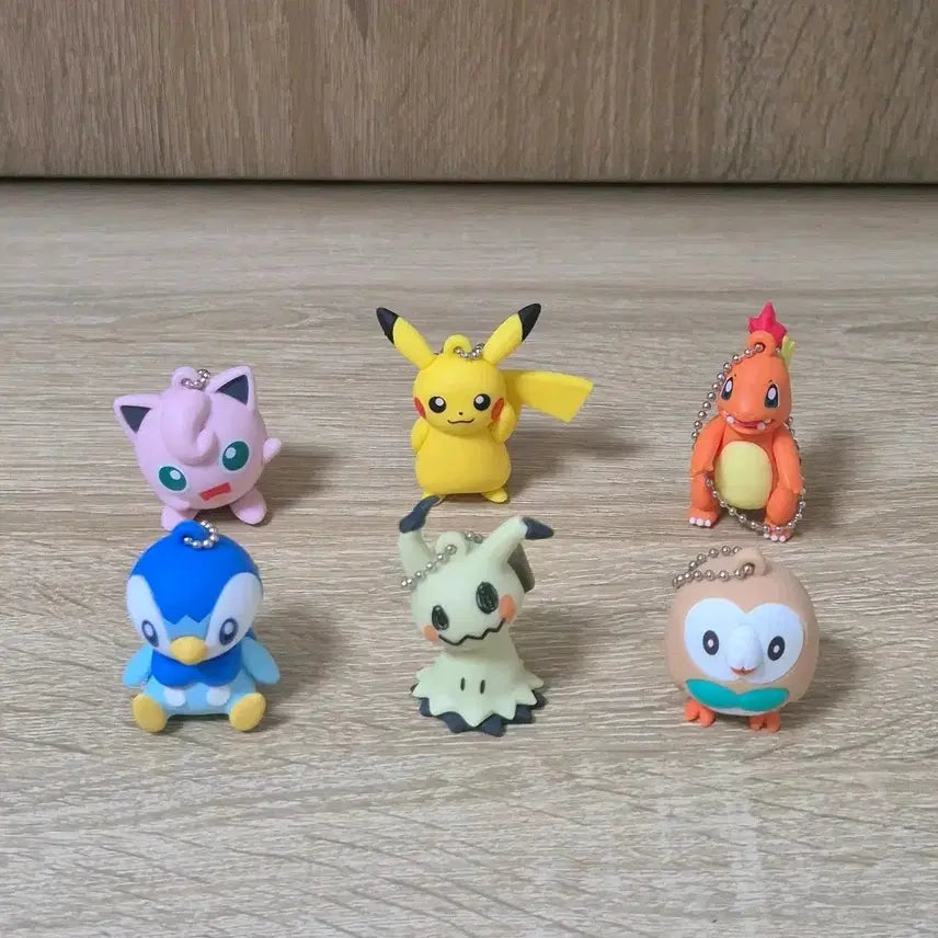 [BUNJANG] Pokemon Edia Magnet Keyring 6-Piece Set / 포켓몬 피규어 이디아 마그넷 키링 6종 세트