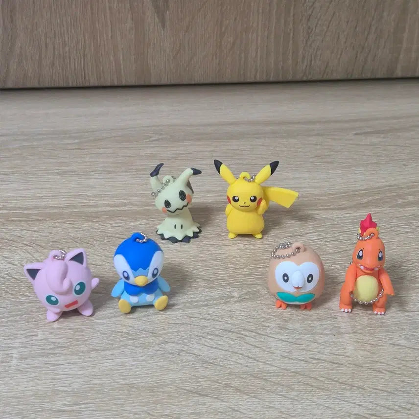 [BUNJANG] Pokemon Edia Magnet Keyring 6-Piece Set / 포켓몬 피규어 이디아 마그넷 키링 6종 세트