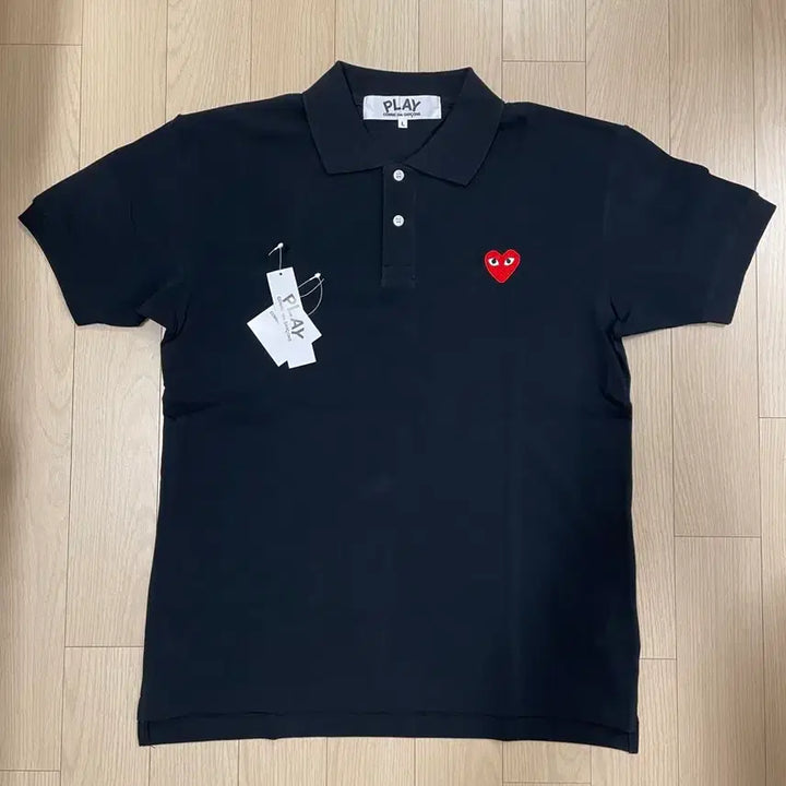 [BUNJANG] Comme des Garcons Red Emblem Polo Shirt Black L / [시착 1회] 꼼데가르송 레드와펜 카라티 블랙 L