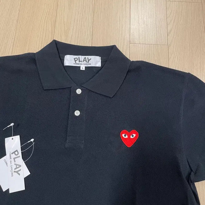 [BUNJANG] Comme des Garcons Red Emblem Polo Shirt Black L / [시착 1회] 꼼데가르송 레드와펜 카라티 블랙 L