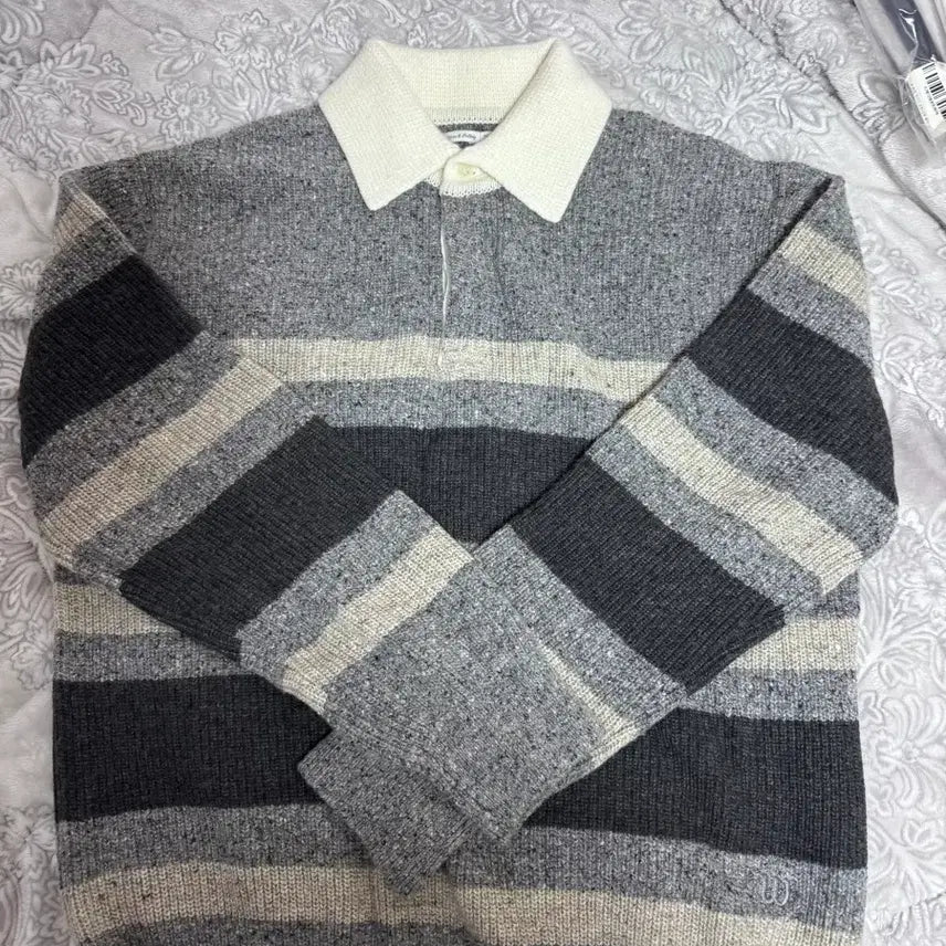 [BUNJANG] Pottery x Wilson Wool Silk Rugby Knit Gray / 포터리x윌슨 울 실크 럭비니트 그레이 2
