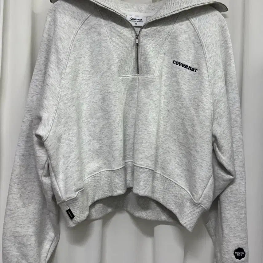 [BUNJANG] Covernat Half Zip-up Sweatshirt Melange Gray / 커버낫 하프집업 맨투맨 멜란지