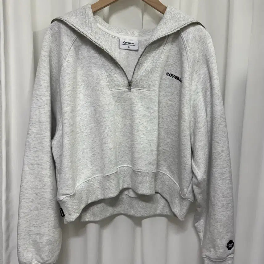 [BUNJANG] Covernat Half Zip-up Sweatshirt Melange Gray / 커버낫 하프집업 맨투맨 멜란지