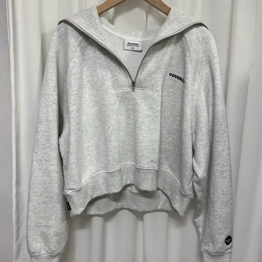 [BUNJANG] Covernat Half Zip-up Sweatshirt Melange Gray / 커버낫 하프집업 맨투맨 멜란지