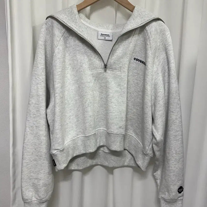 [BUNJANG] Covernat Half Zip-up Sweatshirt Melange Gray / 커버낫 하프집업 맨투맨 멜란지