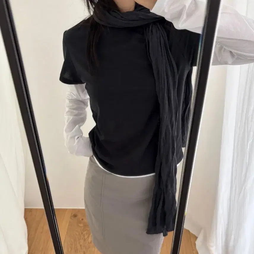 [BUNJANG] Breeze Archive Charcoal Scarf / 브리즈아카이브 스카프(차콜)