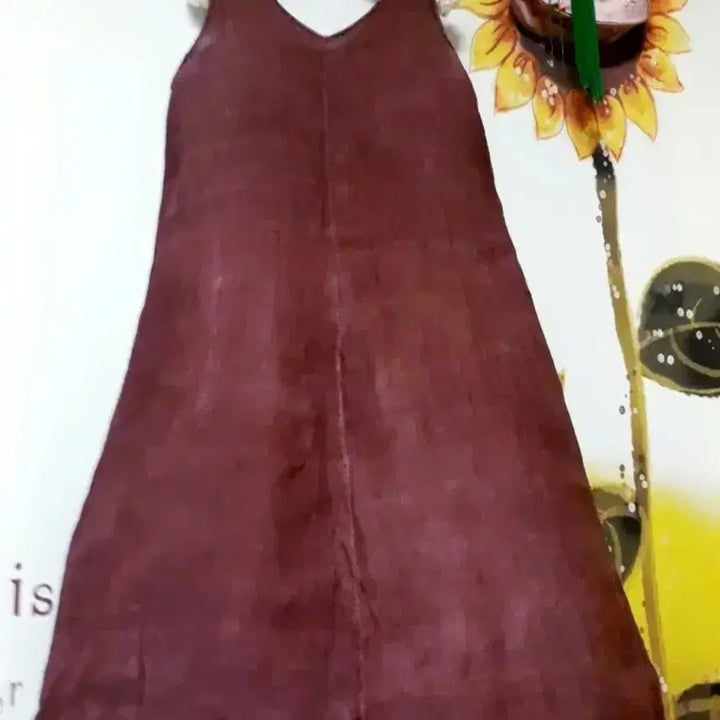 [BUNJANG] Natural Dyed Linen Sleeveless Dress (S-M) / 천연염색 마 원피스 생활한복 44~55