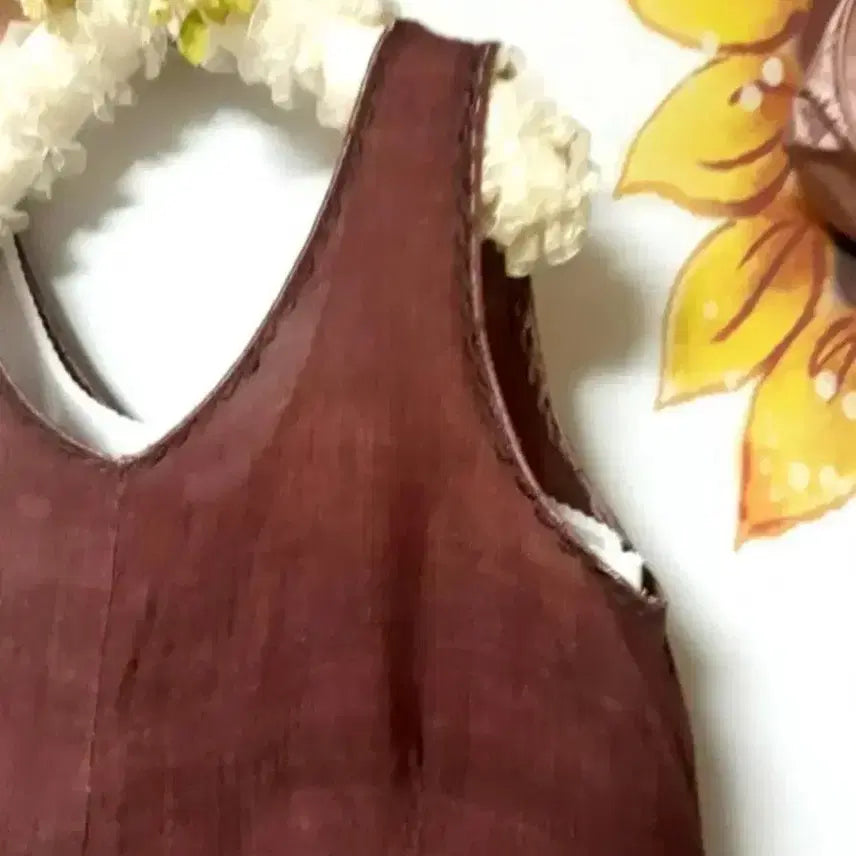 [BUNJANG] Natural Dyed Linen Sleeveless Dress (S-M) / 천연염색 마 원피스 생활한복 44~55