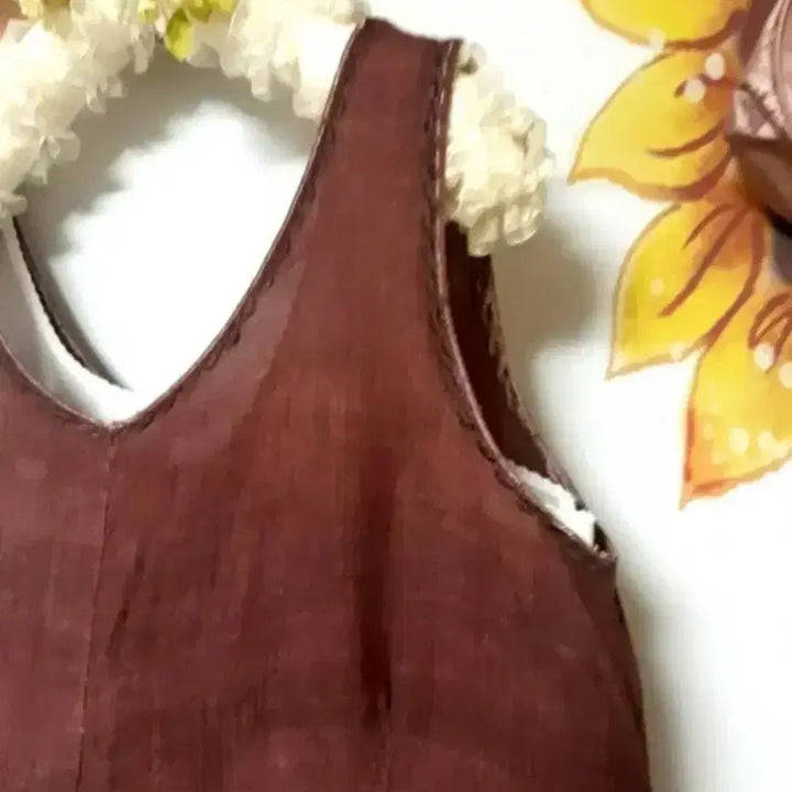 [BUNJANG] Natural Dyed Linen Sleeveless Dress (S-M) / 천연염색 마 원피스 생활한복 44~55