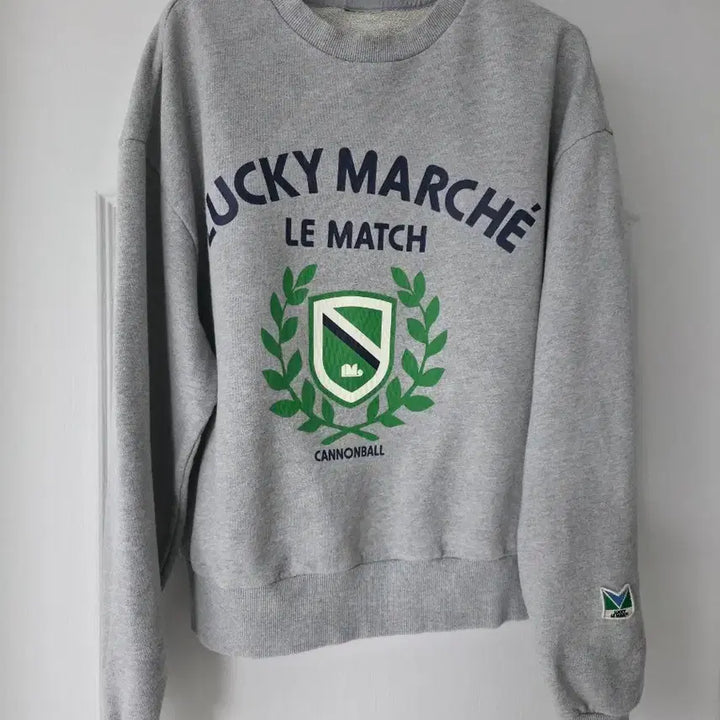 [BUNJANG] Lucky Marche Gray Sweatshirt T-Shirt / 럭키마르쉐 그레이 맨투맨 티셔츠