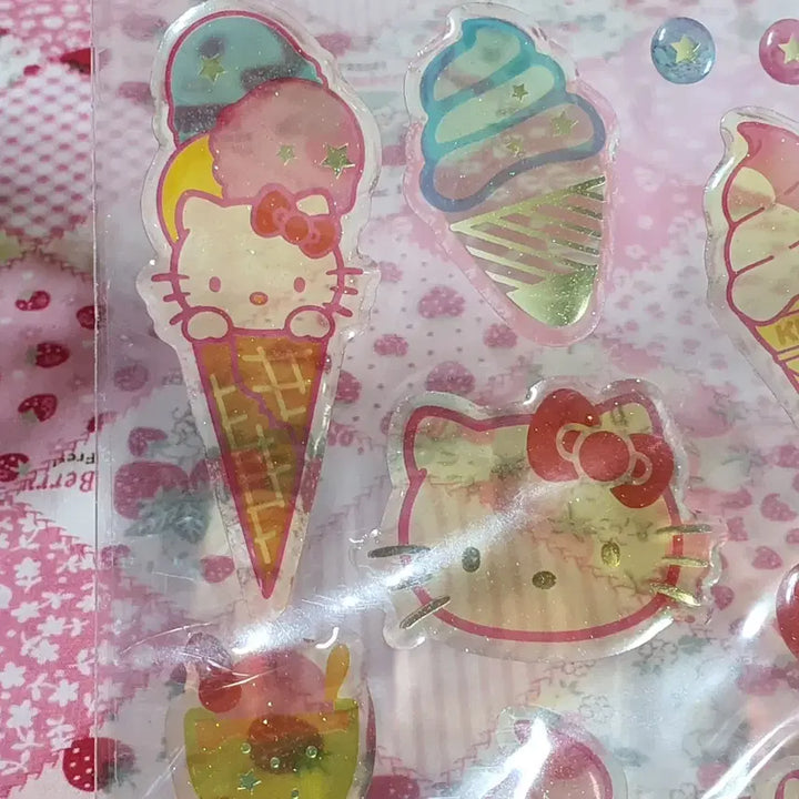 [BUNJANG] Vintage Hello Kitty Ice Cream Bingsu Sticker / 고전 키티 스티커 (아이스크림 빙수)