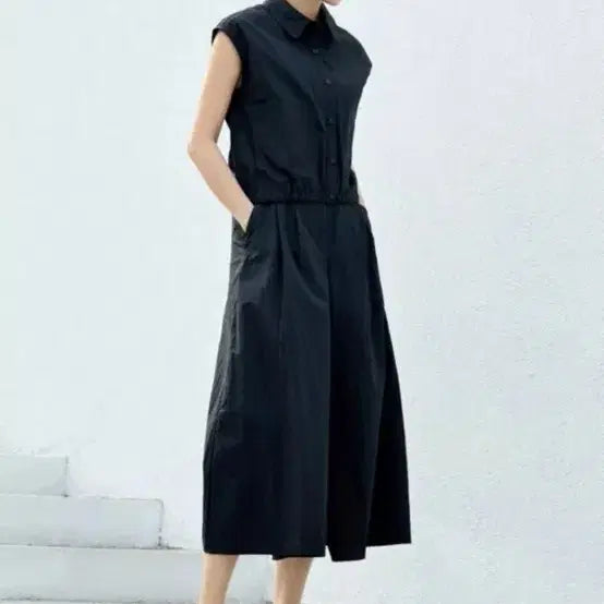 [BUNJANG] Black Short-Sleeve Jacket and Long Shorts Set / 블랙 반팔 자켓과 롱 반바지 셋업