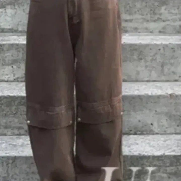 [BUNJANG] Brown Wide Cargo Pants / 브라운 와이드 카고 팬츠