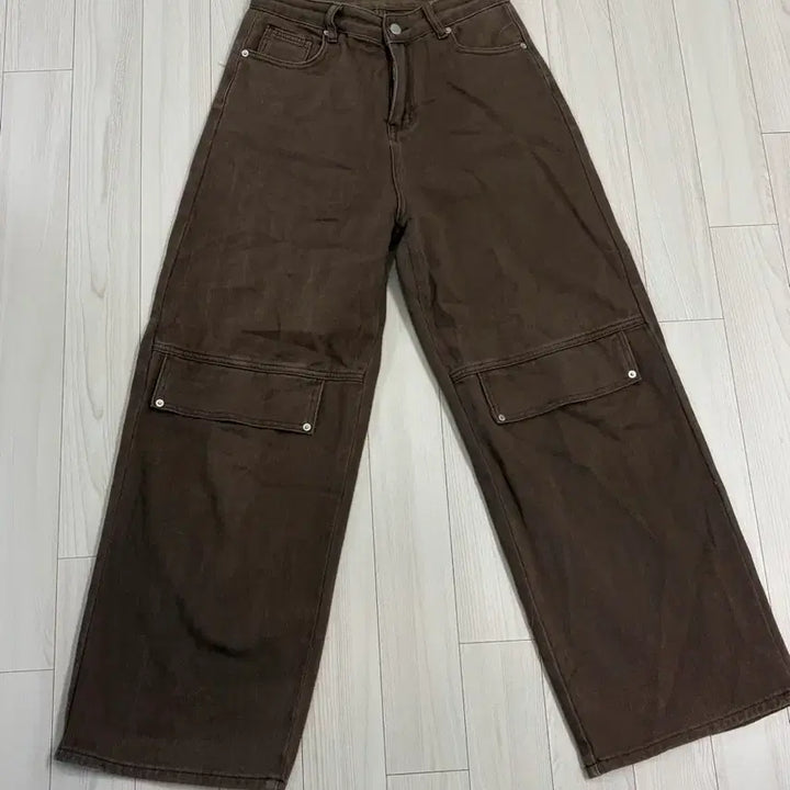 [BUNJANG] Brown Wide Cargo Pants / 브라운 와이드 카고 팬츠
