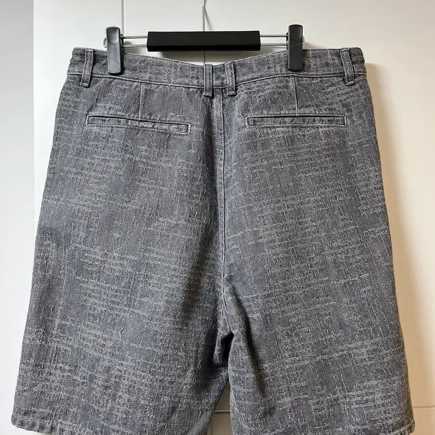 [BUNJANG] Time Homme Linen Blend Wide Denim Shorts / 타임옴므 린넨 블렌드 와이드 데님 쇼츠 반바지