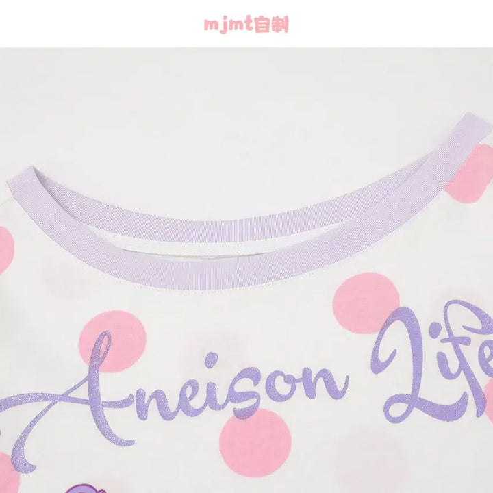 [BUNJANG] MJMT Cartoon Dot Pattern T-shirt / MJMT 카툰 도트무늬 티셔츠