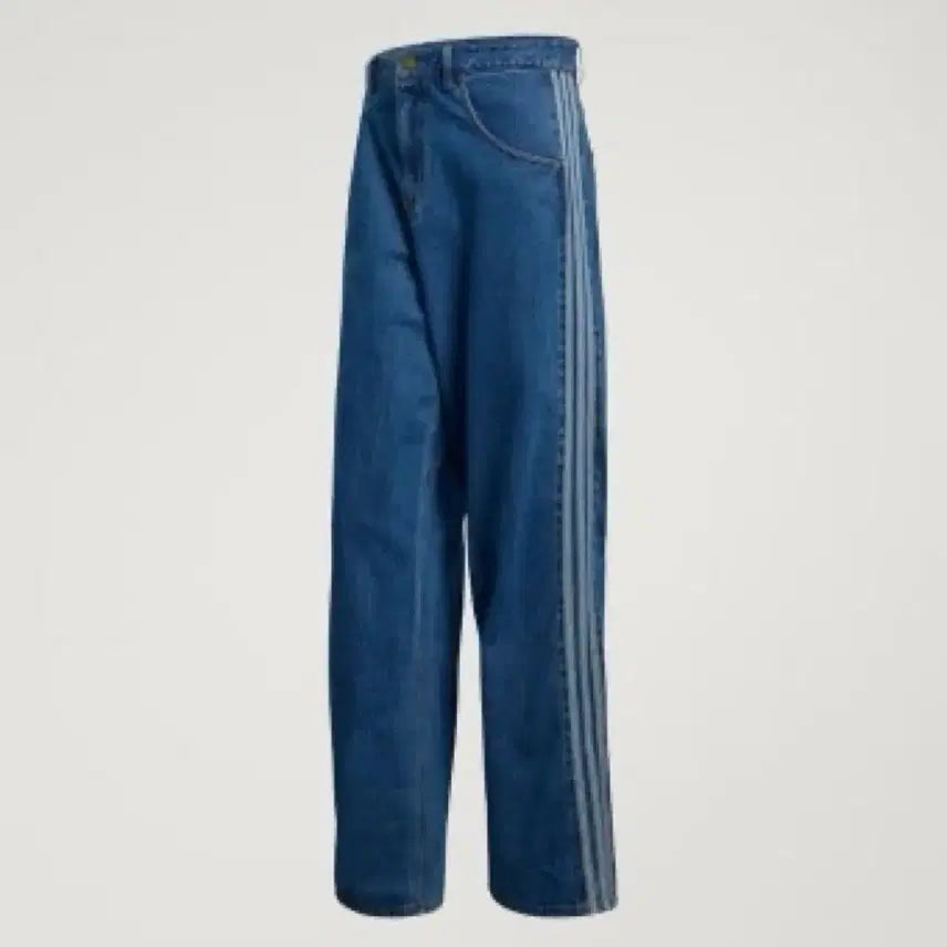 [BUNJANG] Adidas Three-Stripe Wide Denim Pants / 아디다스 삼선 와이드 데님 팬츠