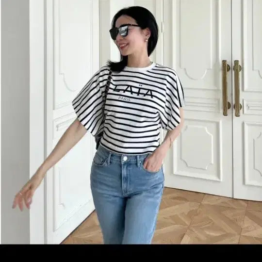 [BUNJANG] Striped T-shirt / 고급보세 스트라이프 티셔츠 새것 착샷유