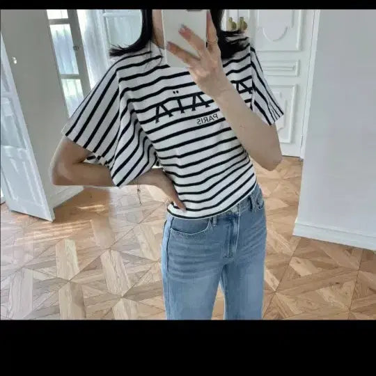 [BUNJANG] Striped T-shirt / 고급보세 스트라이프 티셔츠 새것 착샷유
