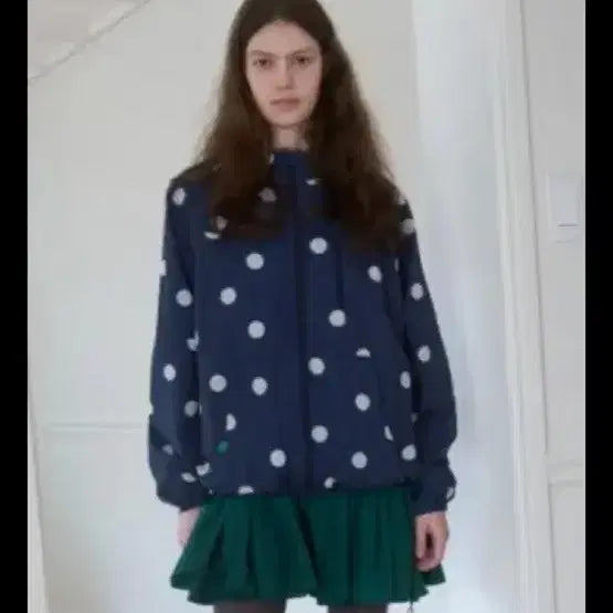 [BUNJANG] Nocontents Dot Windbreaker Navy / 노컨텐츠 도트 바람막이 네이비