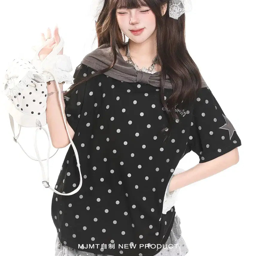[BUNJANG] MJMT Oversized Dot Pattern Short Sleeve T-shirt / MJMT 땡땡이 오버핏 반팔 티셔츠