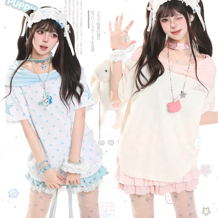 [BUNJANG] MJMT Oversized Dot Pattern Short Sleeve T-shirt / MJMT 땡땡이 오버핏 반팔 티셔츠