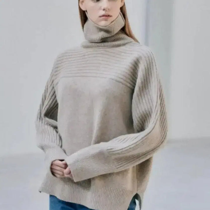 [BUNJANG] NilbyP 21WN Lumi Turtleneck Knit (Khaki Beige) / 닐바이피 21WN 루미  터틀넥 니트 (카키베이지)