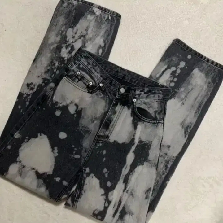 [BUNJANG] Blackpink Lisa Tie-dye Denim Pants / 블랙핑크 리사 타이다이 나염 데님 팬츠 바지 투밍다크빅토리블랙업