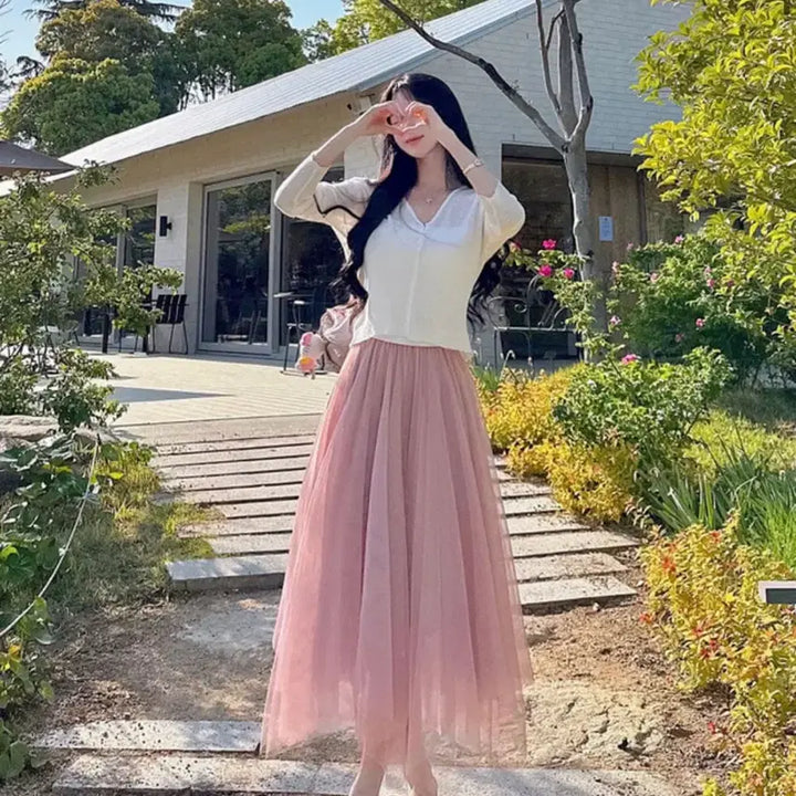 [BUNJANG] Mayyun Chiffon Skirt - Various Colors / 메이윤 샤 스커트