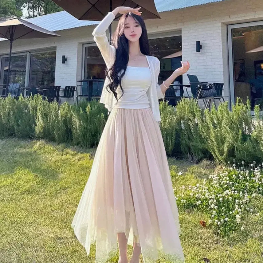 [BUNJANG] Mayyun Chiffon Skirt - Various Colors / 메이윤 샤 스커트