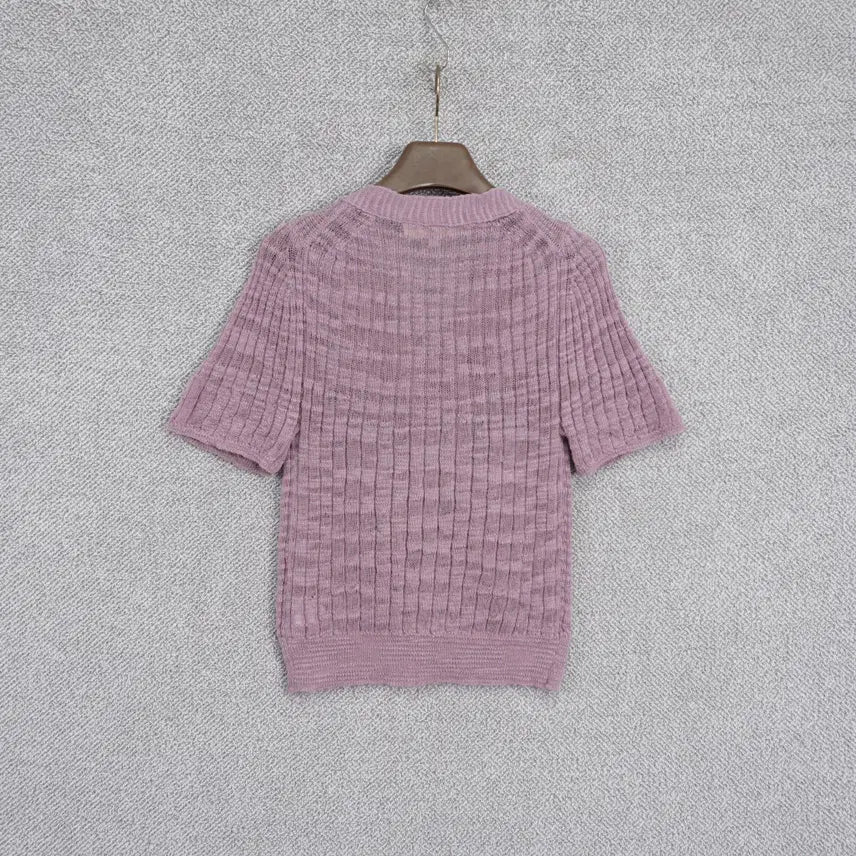[SOLD OUT] 아떼 바네사브루노 22SS 린넨혼방 골지 반팔 가디건 free